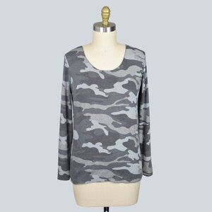 BRAND BAZAR MADE IN ITALY CAMO PRINT METALLIC TOP